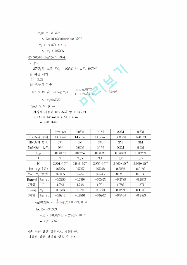 [자연과학] [물리화학실험] 이온세기 효과 실험.hwp